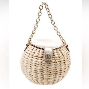 Frances Valentine Honeypot Basket Handbag In Gold/Natural